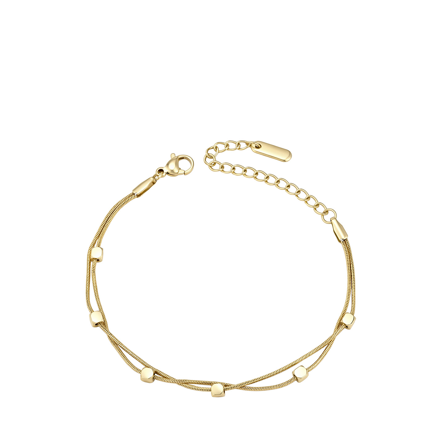 Pulsera de Cadena de Serpiente de Doble Capa de Acero Inoxidable 304 para Mujer image 6