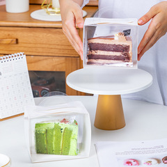 蛋糕切件包裝盒千層打包盒慕斯切塊手提盒小甜品6寸/8寸切件盒子