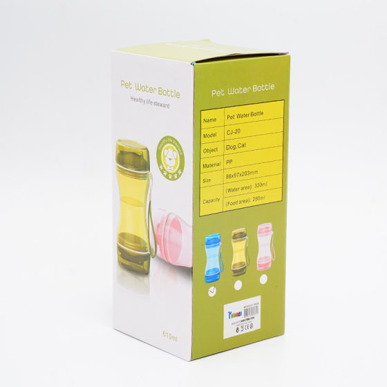 Going out pet cup drinking water device dog kettle dog drinking water not wet mouth accompanying cup water food cup supplies drinking water device