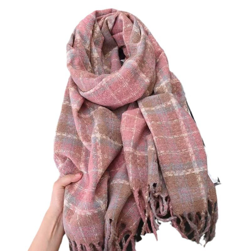 Winter scarf, universal keep warm atmospheric cloak with tassels for elementary school students for beloved, Korean style