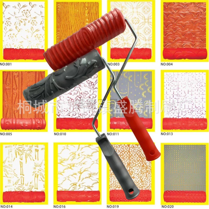 艺术漆印花滚筒刷质感漆硅藻泥艺术肌理压花工具刷木纹拉丝神器