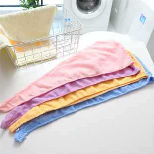 Korean Style Solid Color Water Absorbent Hair Drying Cap Water Absorbent Hair Drying Towel Thickened Hair Drying Towel Dry Shower Cap