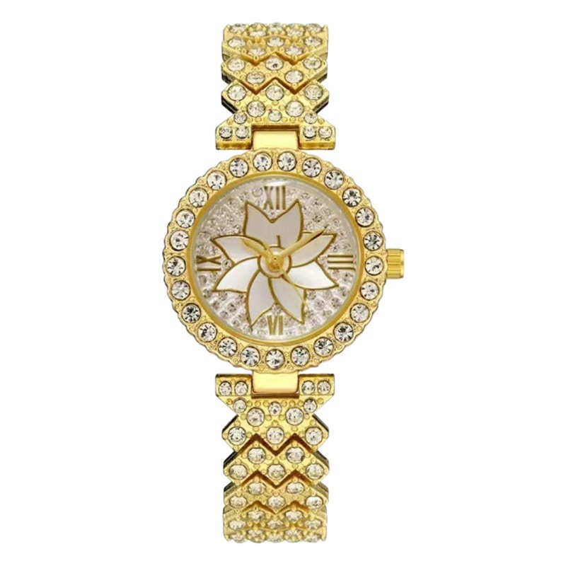 Comercio exterior caliente moda estrellado pulsera reloj rhinestone flor reloj pulsera de mujer reloj de mujer al por mayor