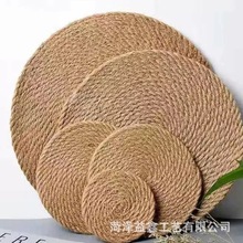 跨境草編隔熱墊圓形多規格可定桌面碗碟隔熱餐墊下午茶點咖啡杯墊