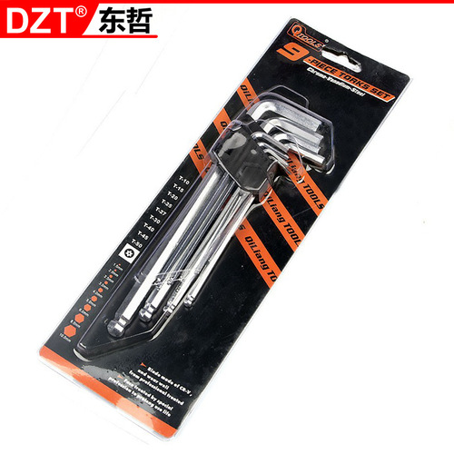 Various hexagonal wrenches 9PC flat head wrench/ball head wrench/torx wrench foreign trade carbon steel chrome plated