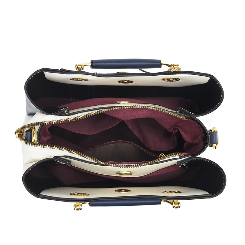 2025 nuevo color contraste bolso de mujer de mediana edad bolso de ropa de cama casual bolso inferior temperamento bolso de madre bolso de hombro portátil