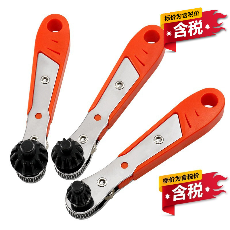 含税内置磁性迷你棘轮钥匙扳手 棘轮螺丝扳手+夹头钥匙10/13/16mm