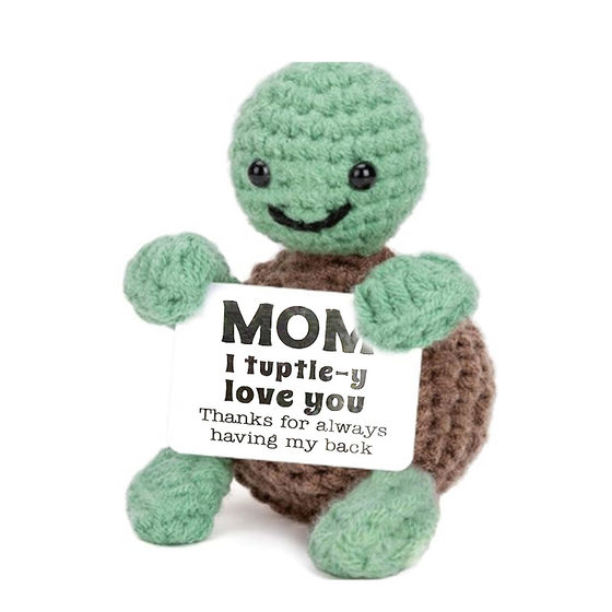 Cross-border explosion mini funny positive turtle gift handmade crochet animal cute emotional motivational turtle doll