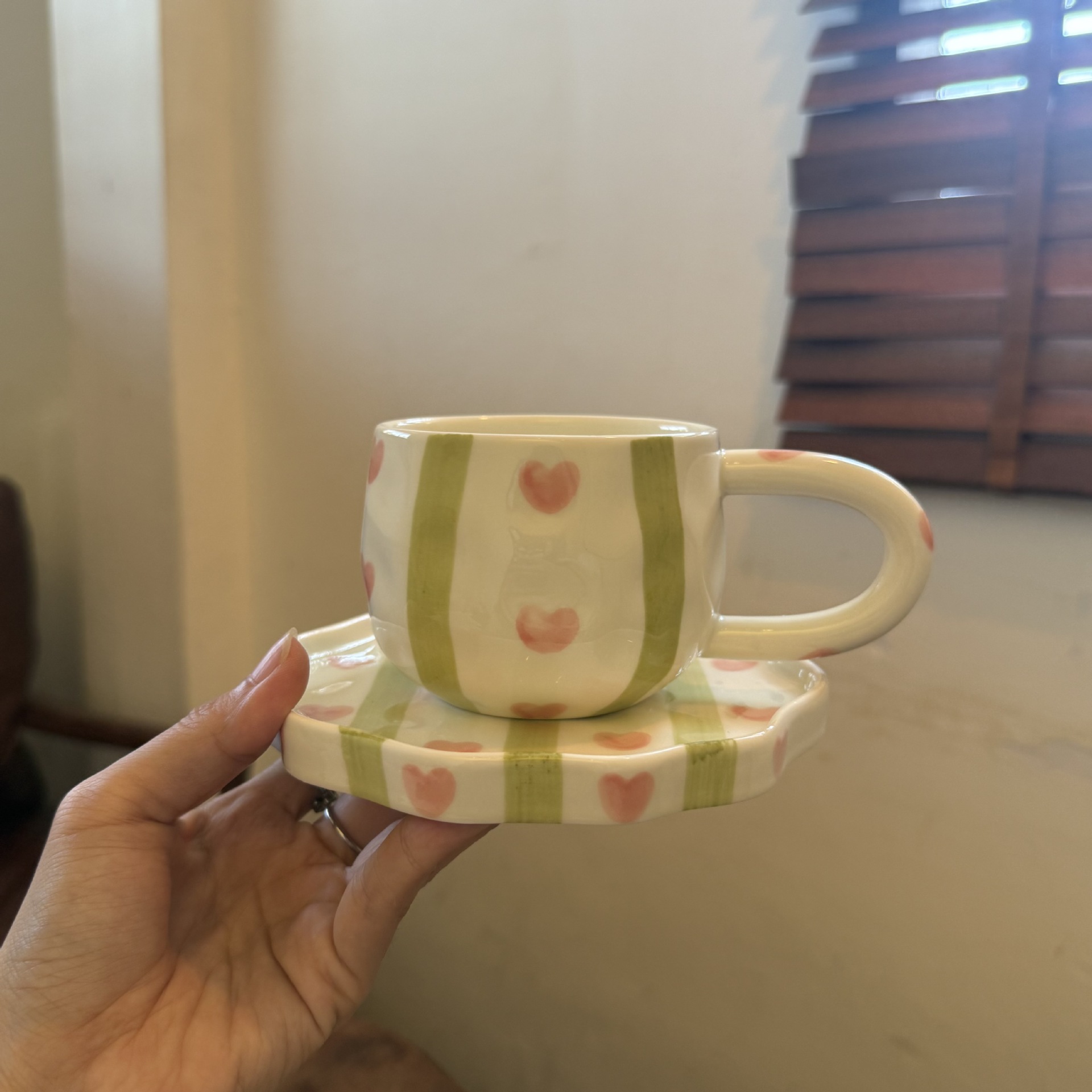 Navidad francesa retro pinza de mano pura pintada a mano taza de café de cerámica plato de alto valor plato de postre de té de la tarde