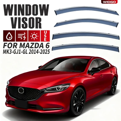 Suitable for Mazda 6, Rain shield - standard-packing-without-logo-mazda-6-atez-mk3-gj1-gl-2014-2025-pc-with-bright-strips-rain-shield