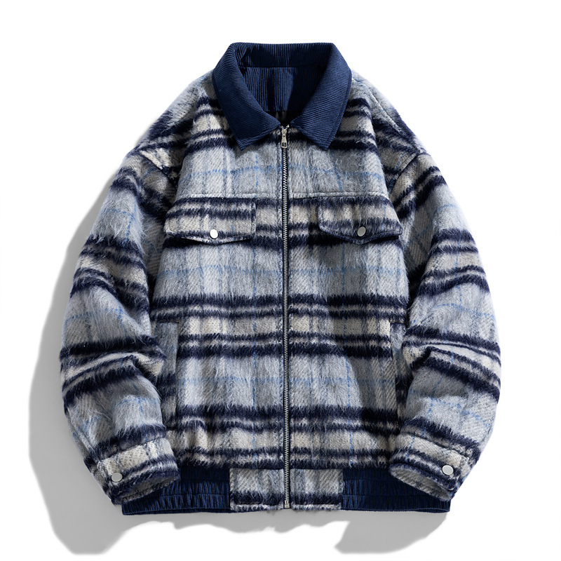2024 otoño nuevo abrigo de tween de fragancia retrógrado americano chaqueta de pareja con solapa chaqueta de hombre