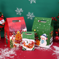 Christmas baking packaging portable paper bag snowflake pastry packaging box candy nougat biscuit hand-held small box