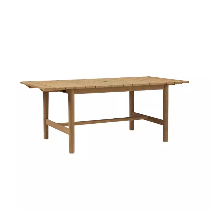 Mesa y silla de teca al aire libre jardín al aire libre patio ocio madera maciza impermeable y protector solar nórdico silla de ratana muebles combinados