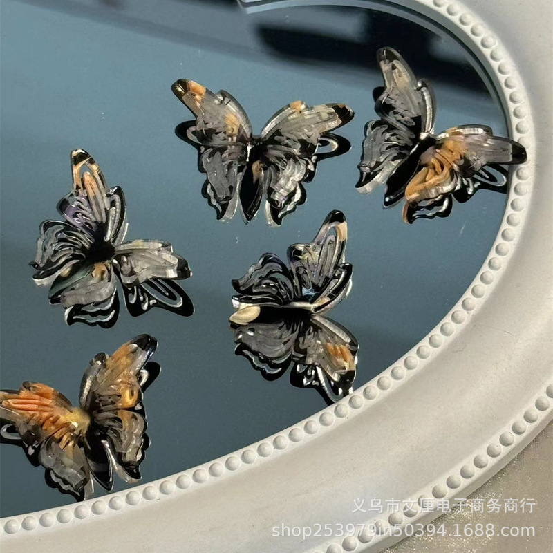 New hollow-out large brown acetate butterfly three-dimensional DIY hand-made cream glue Gumei decorative shooting props