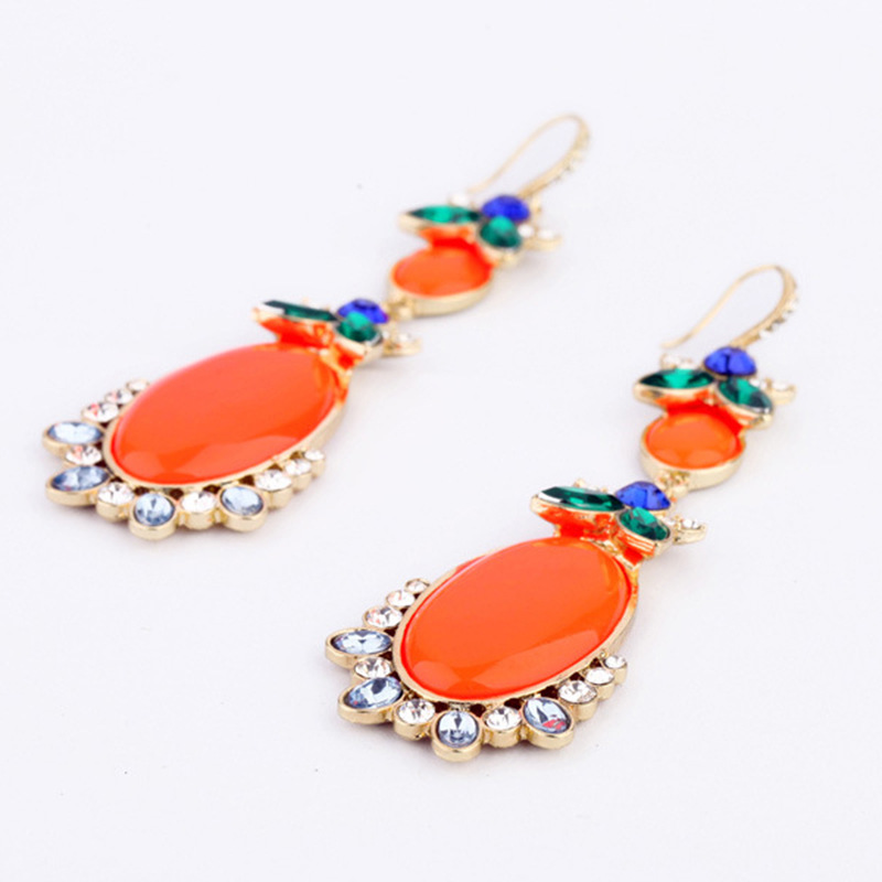 Personality Creative Flower Earrings Design Sense Diamond-studded Gemstone Earrings Wholesale Jewelry display picture 3