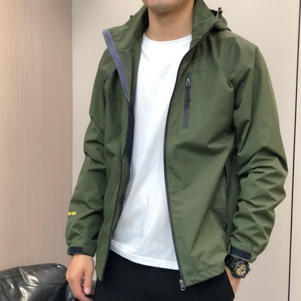 Bird-Style Outdoor Hooded Cardigan Sports Windbreaker Solid Color Men's Windproof Jacket Cross-Border Spring Thin Fleece Top 1899