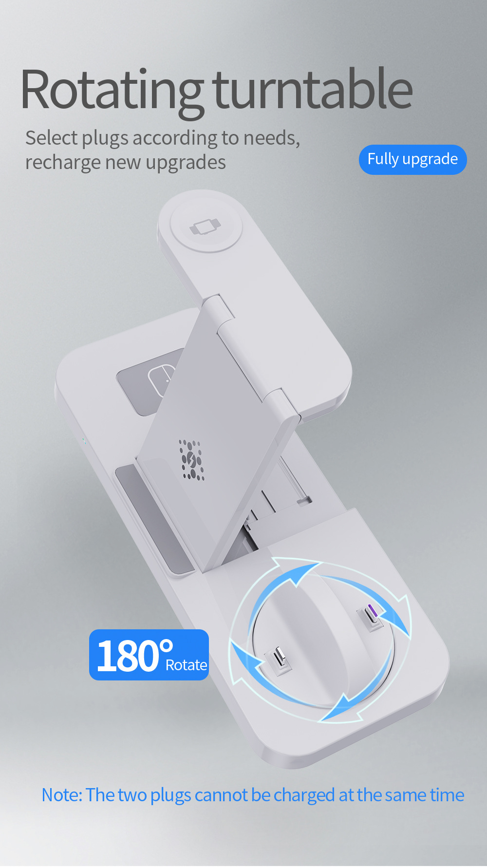 Title 13, Folding Six-in-One Wireless Charging Stand Char...
