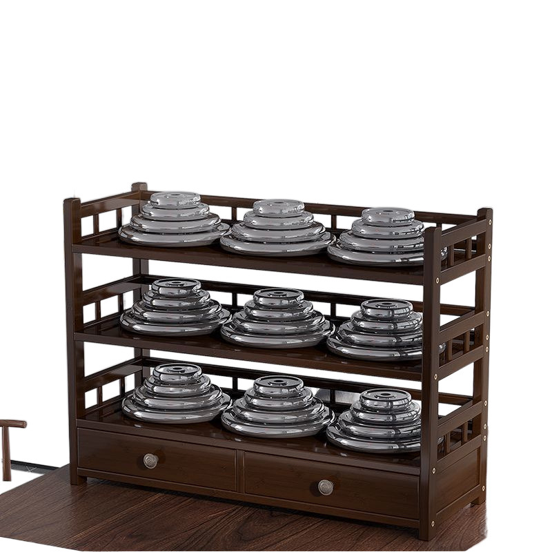 Estante de té de madera sólida estante de tazas de té Pu 'er de alta calidad china horno de té accesorios de té estante de tazas de té