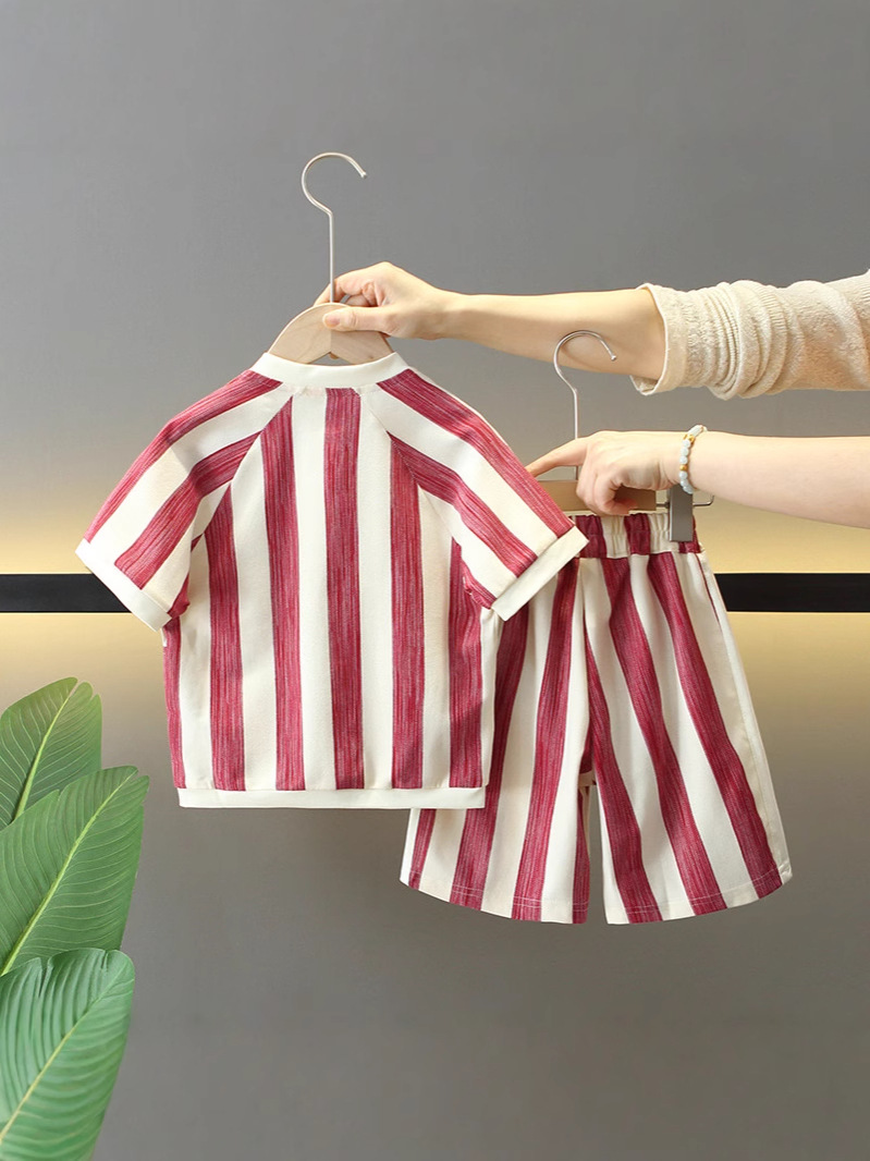8075 traje de verano para niños 2025 nuevo traje de verano de manga corta de dos piezas para niños de moda moda ropa de verano para bebés image 5