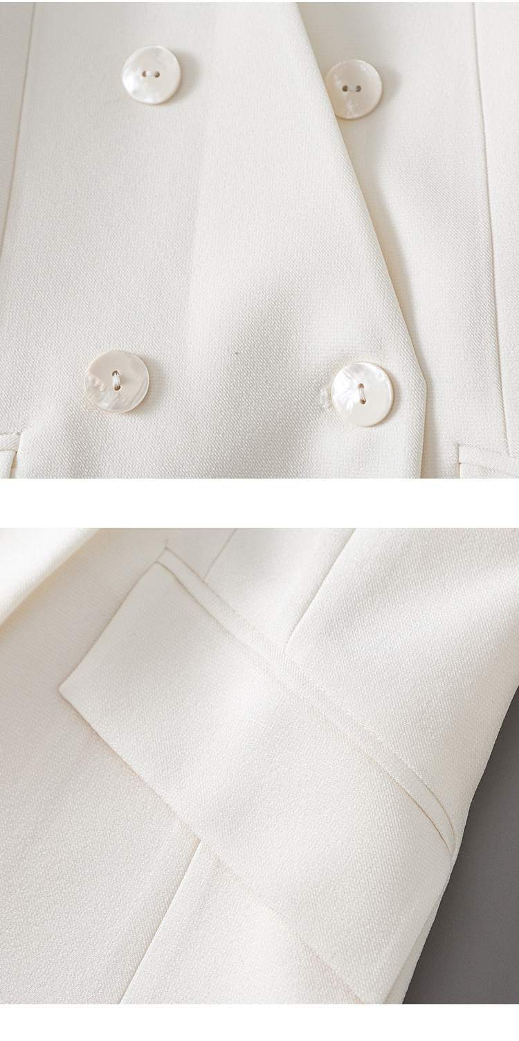 Áo blazer nam cổ chữ V thiết kế dây buộc, chất liệu vân, form slim — Màu Đen (không có cổ áo) chi tiết 12