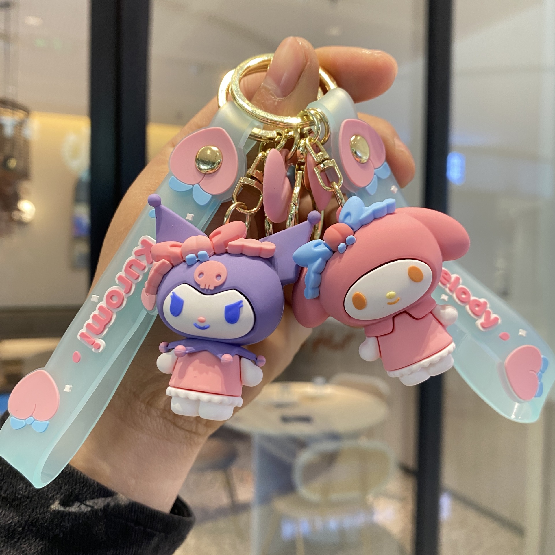 Sanli Gaviota lindo melocotón llavero lindo coolomi muñeca colgante pareja mochila accesorios bolsa colgante pequeño regalo