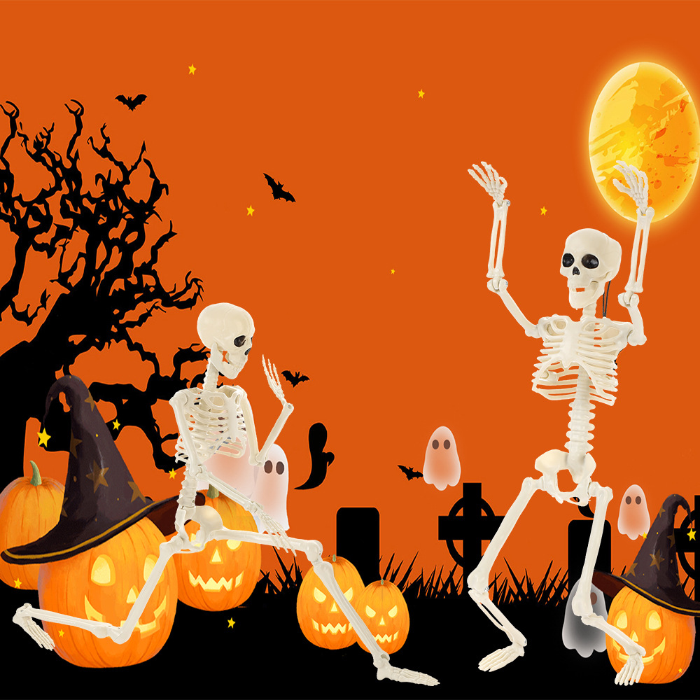 El esqueleto del cuerpo humano explosivo de 165CM puede soportar el esqueleto de terror Halloween, accesorios de varios lugares, esqueleto de venta directa de fábrica
