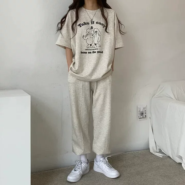 Комплект для отдыха, летняя одежда, для подростков, с коротким рукавом