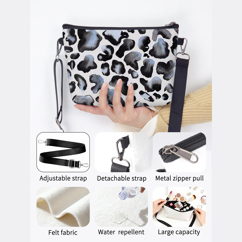 Nueva moda leopardo serie de bolsos de mujer bolsos de felt bolsos de hombro de gran capacidad de viaje bolsos de moda de mujer image 10