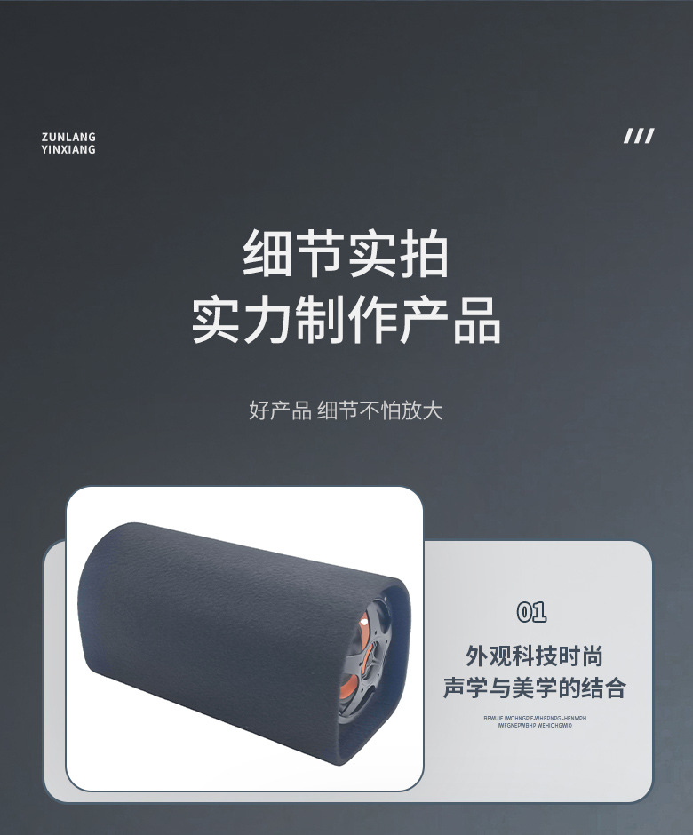 Car Tunnel Subwoofer 70W High-Power Active 6/8/10/ 12inch Shape Car Audio System with Powerful Bass