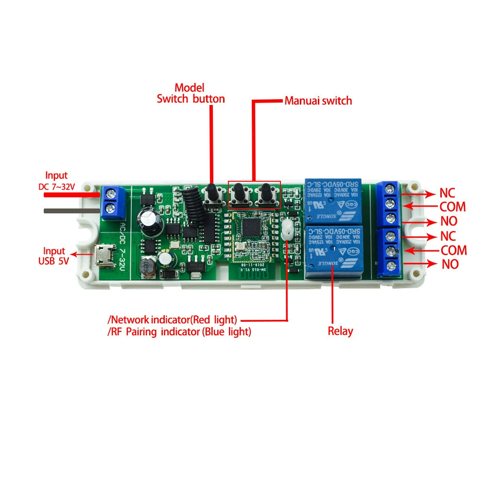 EWeLink 7-32V интеллектуальный переключатель удалённое управление голосом Alexa самоблокирующийся модуль