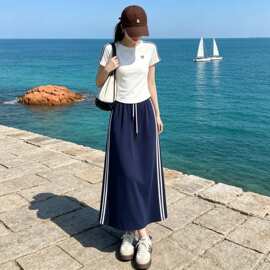 2026新款夏季休闲运动套装女减龄显瘦小个子短袖T恤半身裙两件套