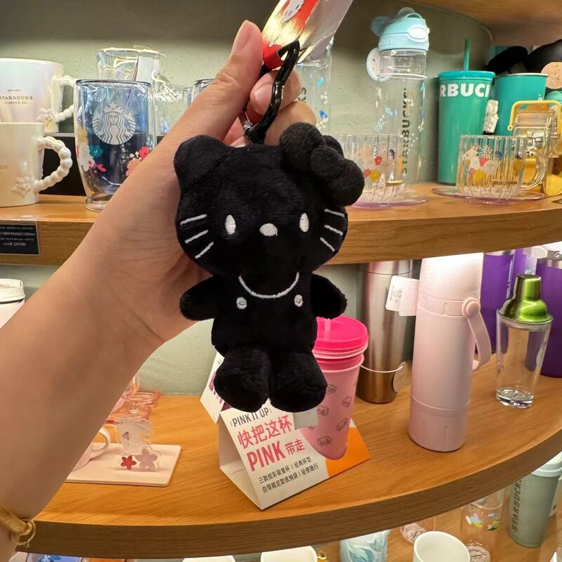 日系卡通动漫灯芯绒卷毛摇粒绒KT猫钥匙扣挂件公仔女生背包挂饰|undefined