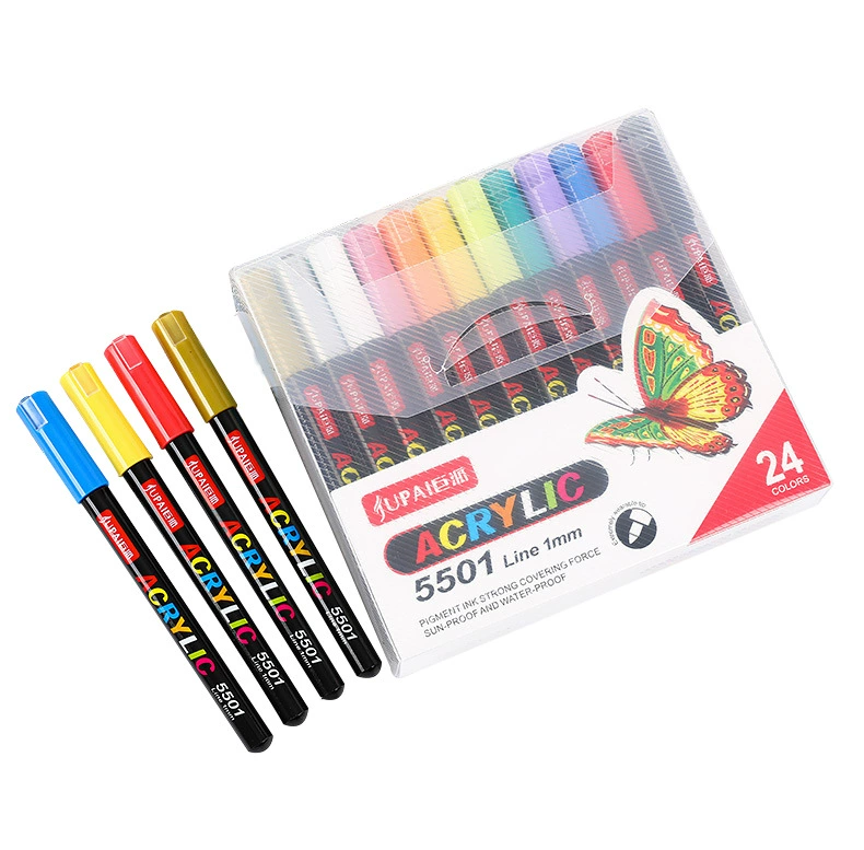 Acrylic, highlighter, art rollerball pen, liner, marker, hand painting