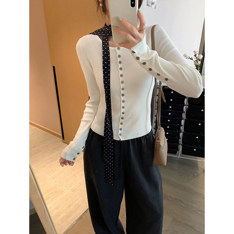 魔西新款早秋季韩系高级感针织衫上衣女慵懒休闲外搭开衫毛衣外套|undefined