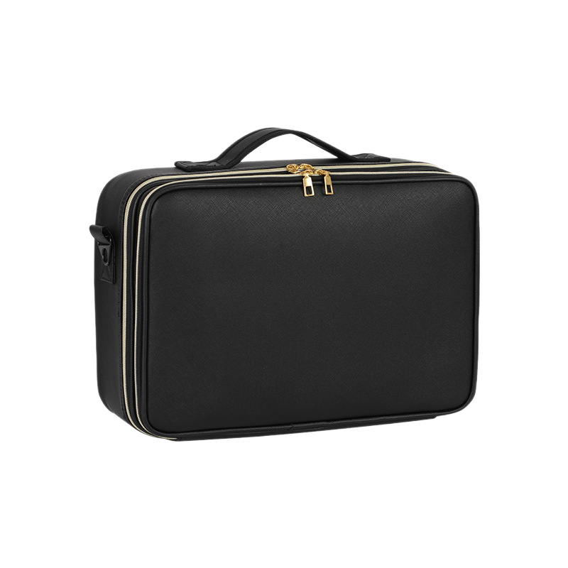 Fabricante de partición PU caja de maquillaje maquillaje portátil caja de herramientas de belleza bordado caja de herramientas cosméticos portátiles
