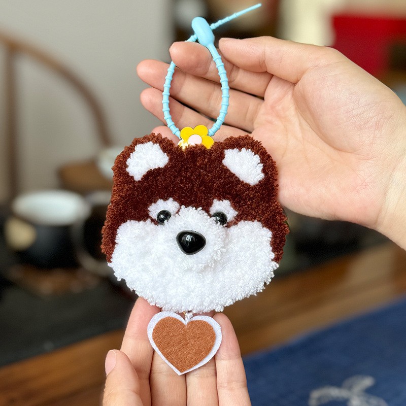 Huevo frito, posavasos de bordado de pinchado creativo, paquete de material de bricolaje hecho a mano, manteles divertidos, clases manuales para niños, música de pinchado de animales