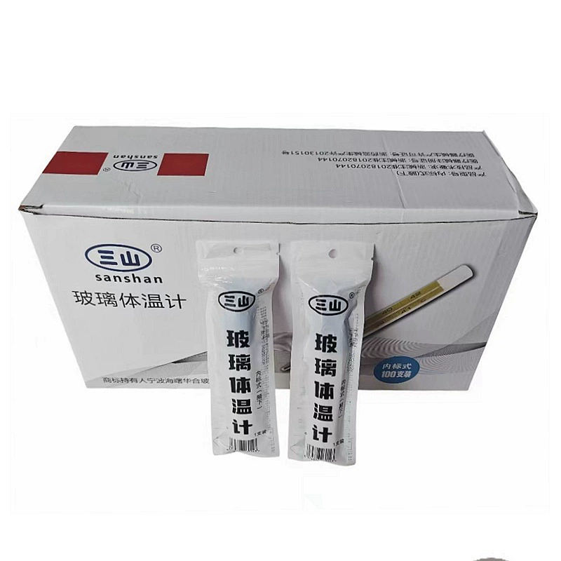 Стеклянный термометр Sanshan, внутренний стандарт (подмышечный), двойная шкала, большой термометр, независимая упаковка