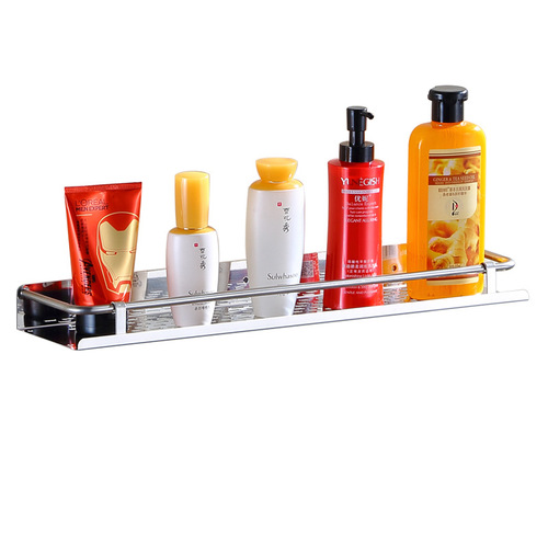 Bathroom storage rack in front of the mirror, washbasin storage rack, stainless steel wall single-layer wall hanging rack, no punching rack