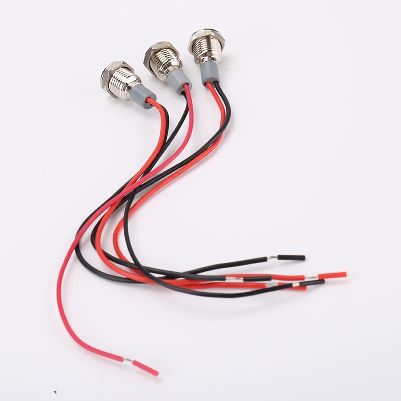 LED металлический индикаторный светильник, питание, огни, 220в, 3в, 12в, 24в, 10мм