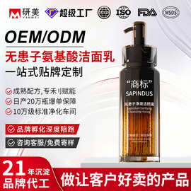 OEM定制无患子苦参洁颜蜜代加工清洁控油油痘肌氨基酸洗面奶贴牌