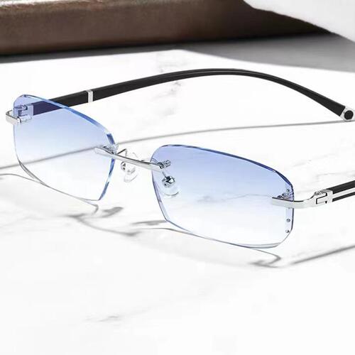 New fashionable diamond-cut frameless reading glasses, anti-blue light, anti-radiation, anti-fatigue reading glasses for middle-aged and elderly people