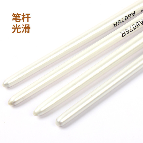 Set of 12 pearlescent white pointed brushes, nylon bristled brushes, acrylic watercolor brushes, art supplies wholesale