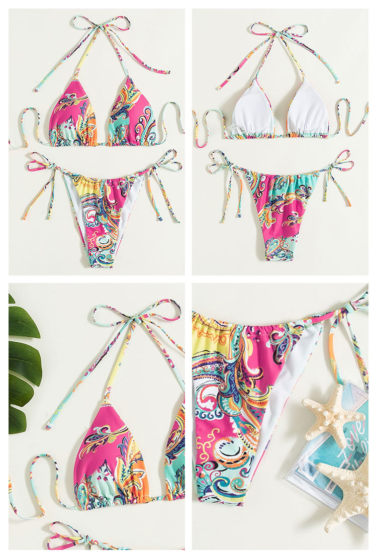 2024 Nuovo bikini sexy a tre punti da donna stampato con lacci da spiaggia_voghion.com