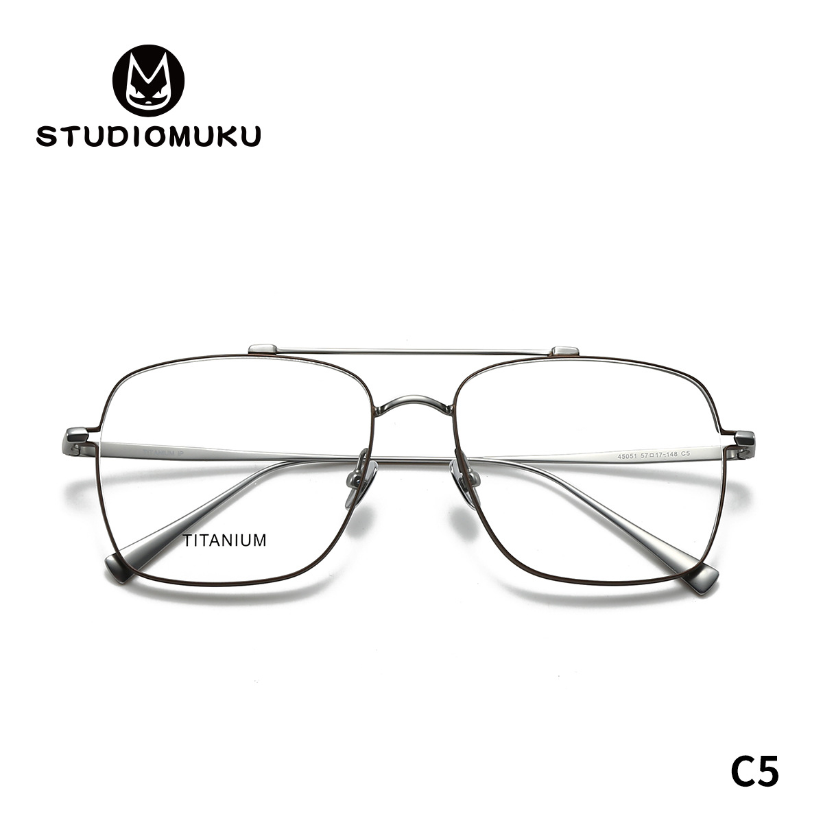 Gafas de madera STUDIOMUKU Marco de gafas de piloto Marco de gafas especial Marco de gafas retro pequeño y delgado