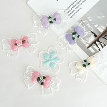 白色立体双层网纱刺绣手工蝴蝶结钉珠花牛奶丝水溶蕾丝服装辅料