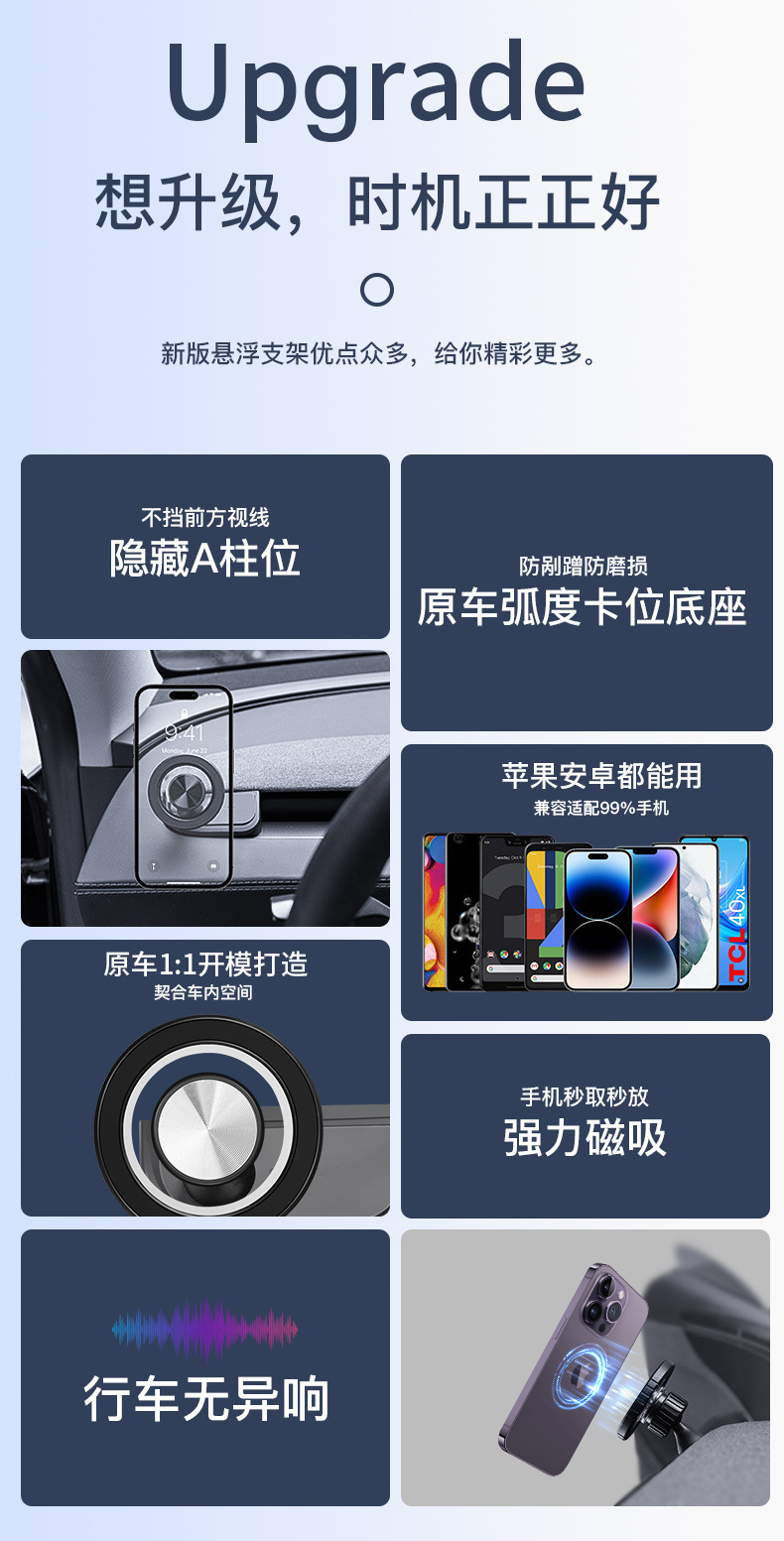 Foreign Trade Applicable New Version Model3/Y Tesla Mobile Phone Holder Dashboard Magnetic Mobile Phone Holder Wholesale