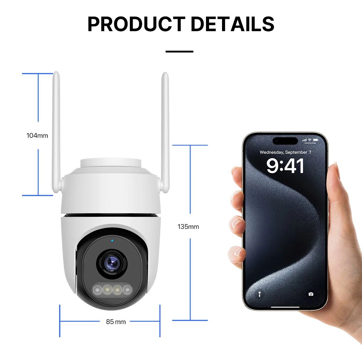 Icsee Sınır Ötesi 2 Adet HD Kamera Wifi Ev Akıllı Kablosuz 360 Derece Renkli Gece Görüşlü Güvenlik İzleme