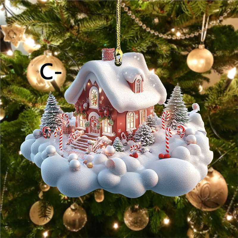 Nuevos productos transfronterizos creativos árbol de Navidad Papá Noel acrílico colgante artesanía automóvil decoración para el hogar image 10