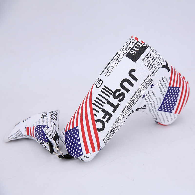 Fábrica al por mayor cubierta de putter de golf protección multidireccional cubierta de club de golf cubierta de varilla de impresión línea directa transfronteriza