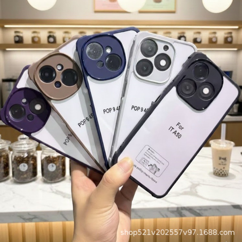 Suitable for Transsion It-A50 Transparent Material Shell Four-Corner Shield Anti-Fall Acrylic Two-In-One Mobile Phone Case